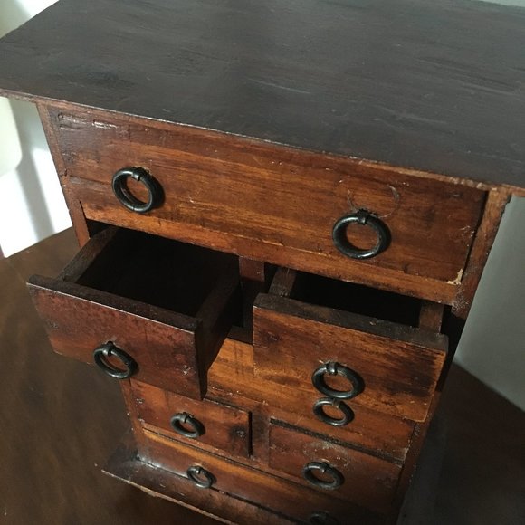 Vintage Stained Maple Wood Jewelry Box - Picture 5 of 9